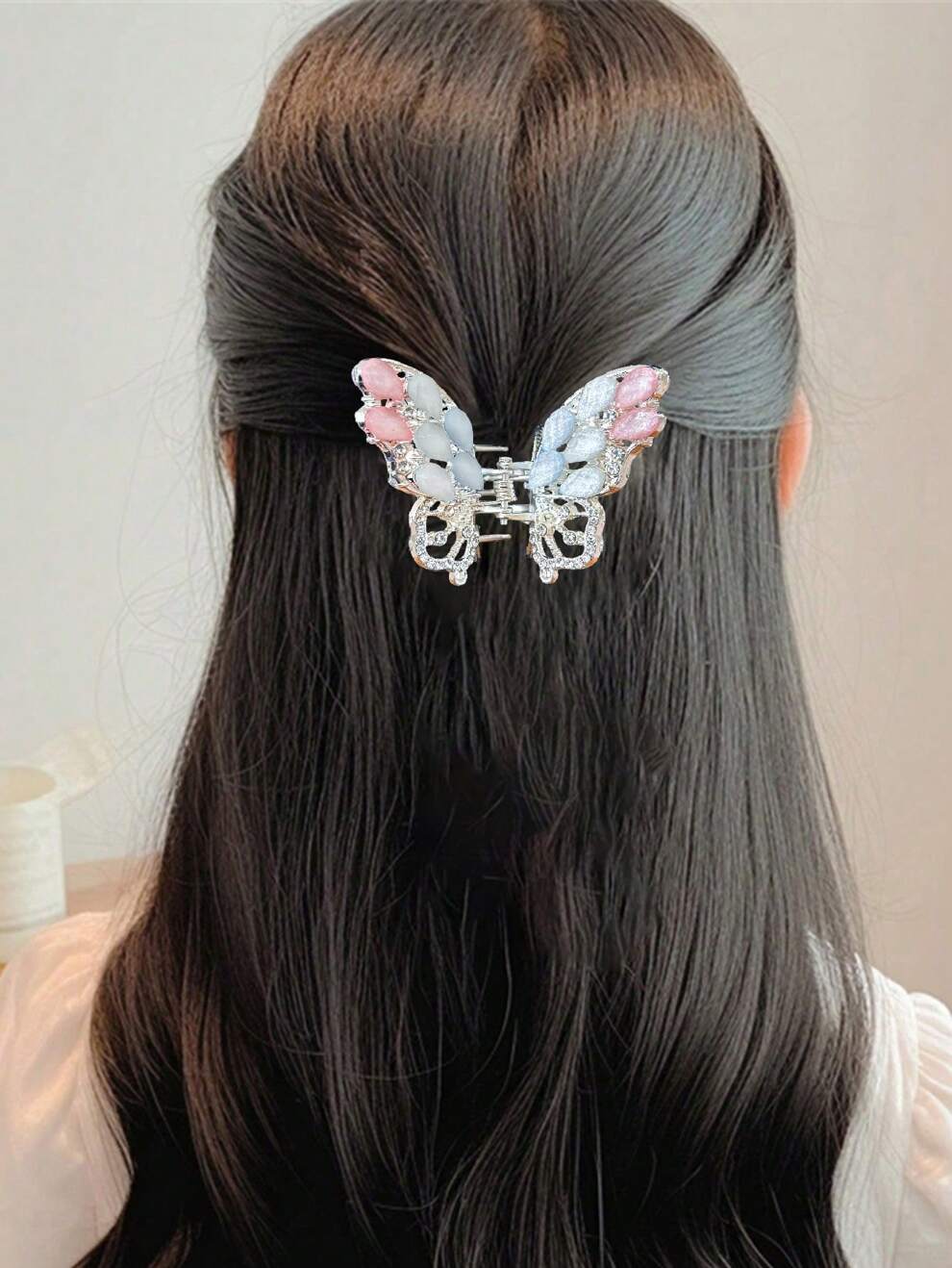 Silver Butterfly Hair Claws-2