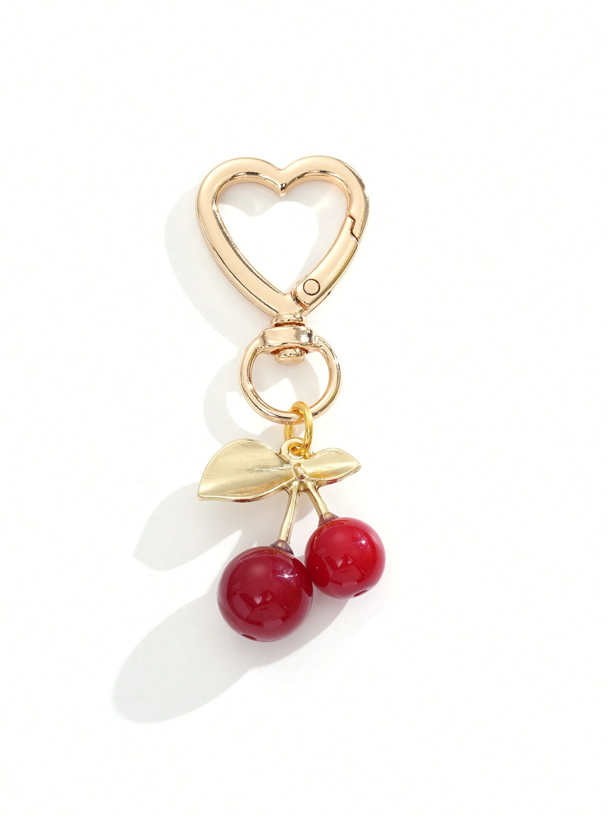 1pc Fashion High Quality Cute Cherry Key Charm - Adorable Cherry Bag Charm - Cherry Key Chain With Heart Clip Fashion Backpack Pendant Decoration