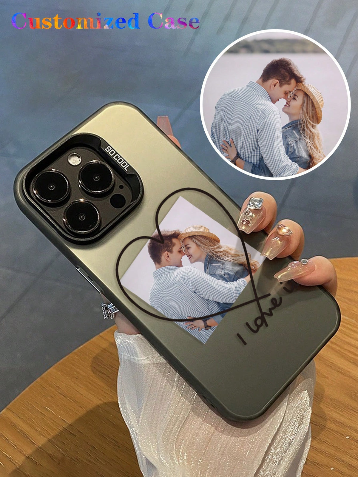 1pc Customized DIY Sexy & Sweet Heart Photo Transparent Soft Phone Case Compatible With IPhone 11/12/13/14/15 Pro Max, Couple/Family/Baby/Pet Portrait Design