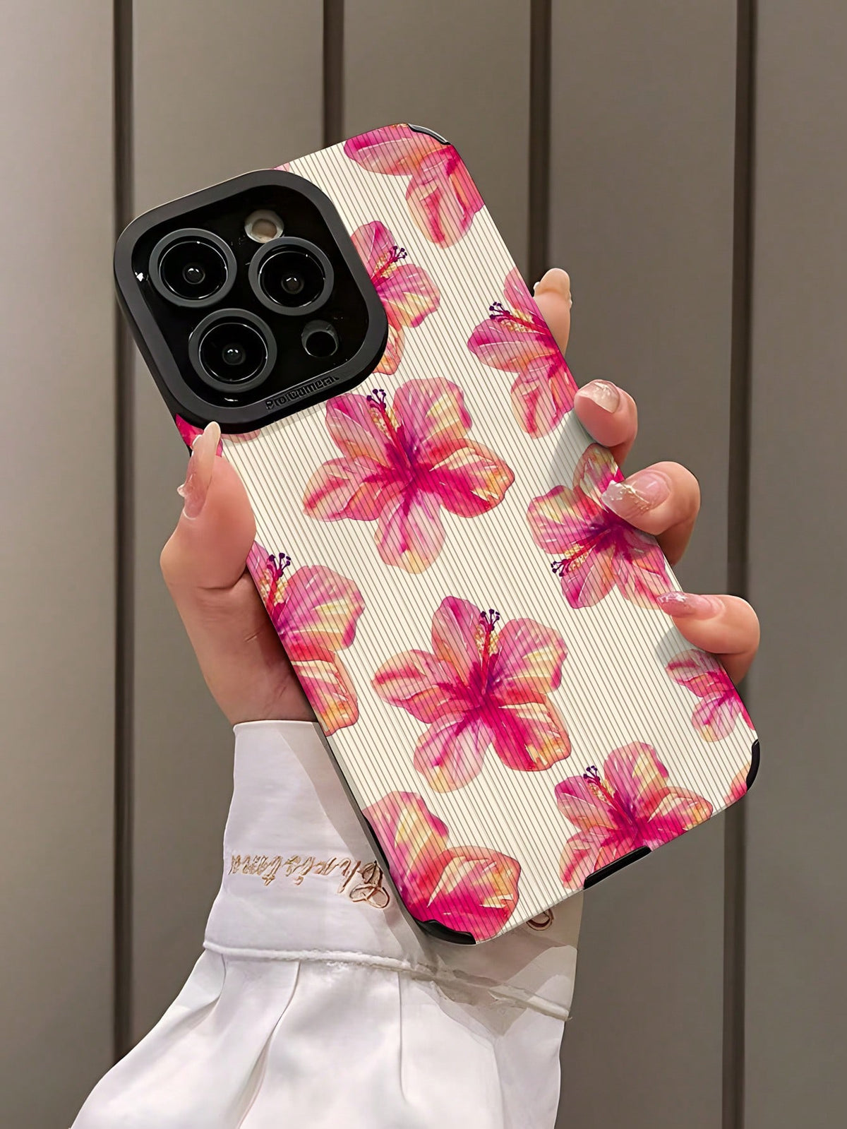 1pc Delicate Floral Pattern Soft Protective Phone Case Compatible With IPhone 15/15Plus/15Pro/15ProMax, Compatible With Samsung