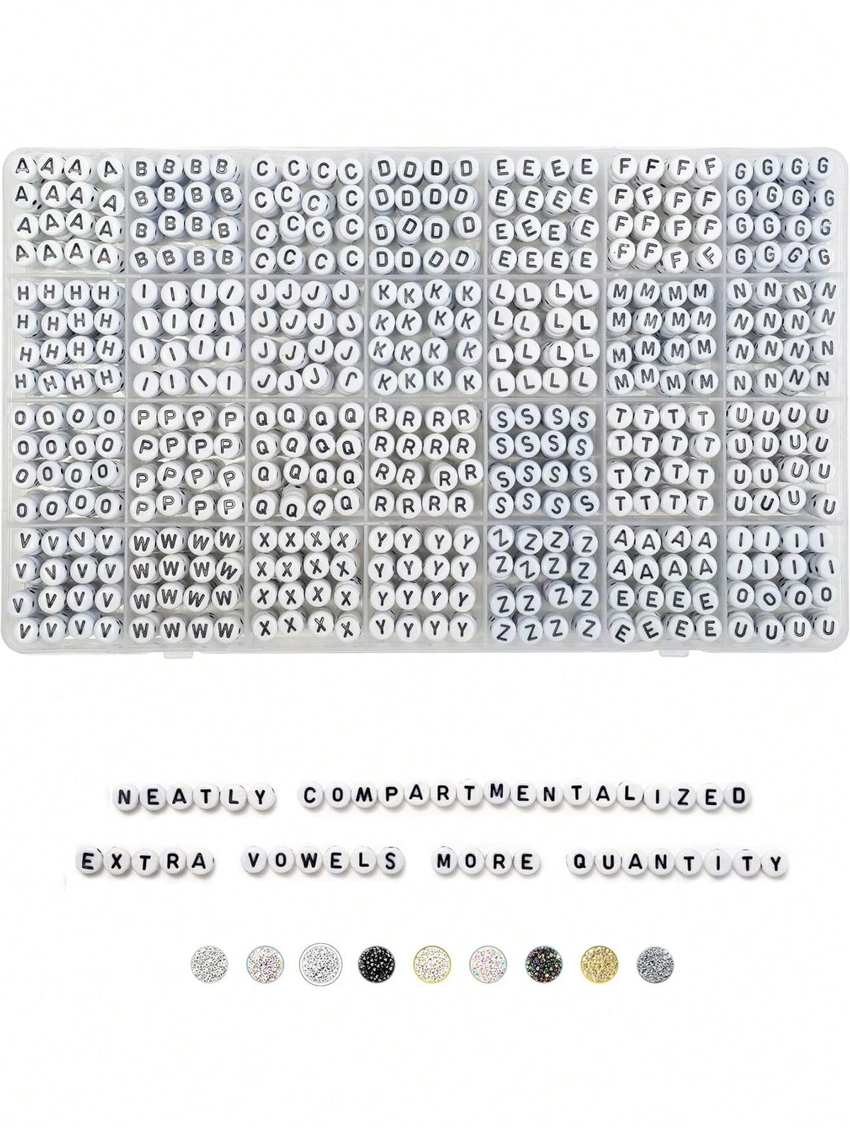 840 Pieces Of Alphabet Beads - White Square Alphabet Beads For Bracelets - Acrylic Alphabet Beads For DIY Jewelry Making - Alphabet Beads For Bracelets - White Alphabet Beads