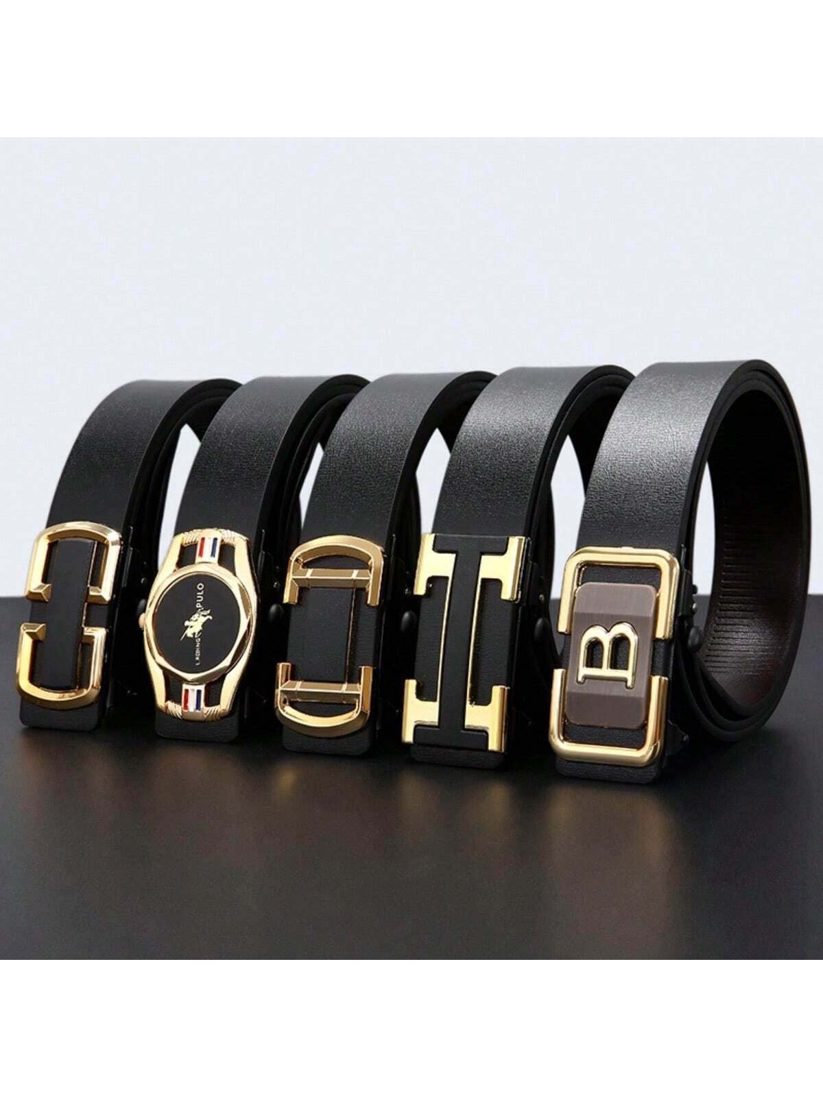 1pc Men's Elegant Versatile Auto Buckle Belt, Suitable For Daily Business, Travel, Dining, Wedding And Other Occasions