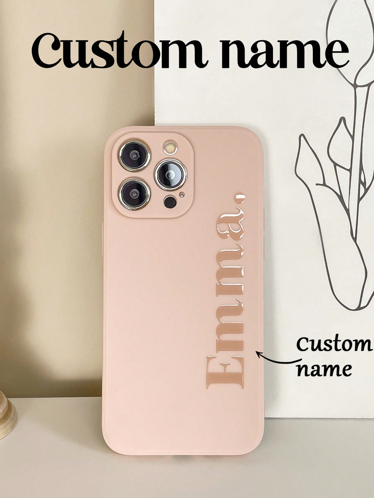 1 Piece Customized Name Phone Case, Personalized Name Design IPhone Case, Customized Name IPhone Case, Personalized Phone Case With Picture, Custom Image Phone Case, Anniversary Gift, Valentine's Day