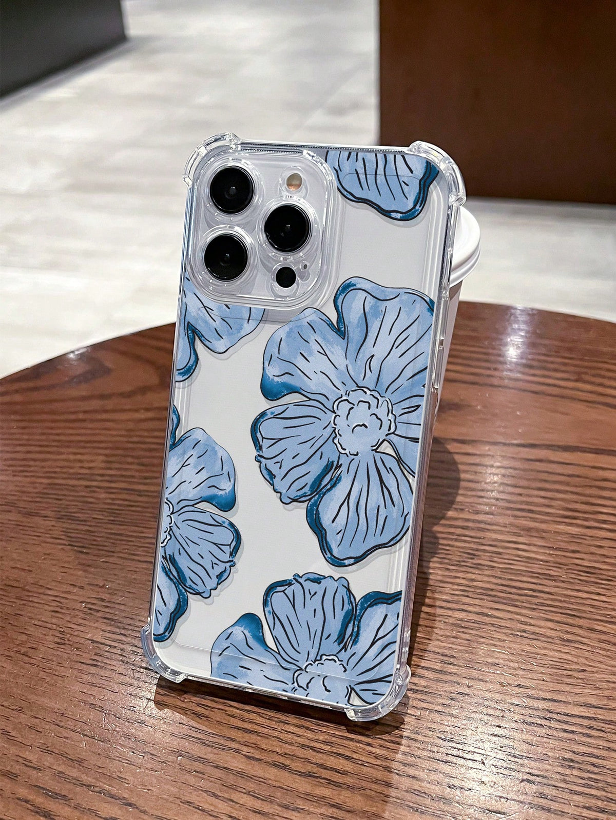 1pc TPU Transparent Floral Phone Case Fit For IPhone11 12 13 14 12ProMax 13ProMax 14ProMax IPhone15 15PRO 15PLUS 15PROMAX Samsung S20 FE A71 U22 A52 A53 A32 A04 A13 A24 A33 A34 A54 S23 Ultra S24 Ultra