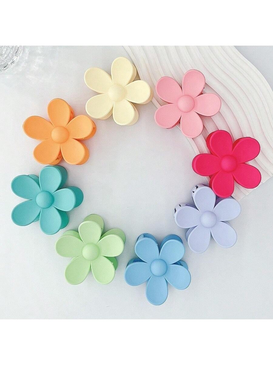 8pcs/set Fashionable Versatile Floral Hair Claw Clips For Daily Decoration,flower Hair Claw Clip,Hair Jaw Clips for thin hair, Cute Daisy Hair Clips for Women