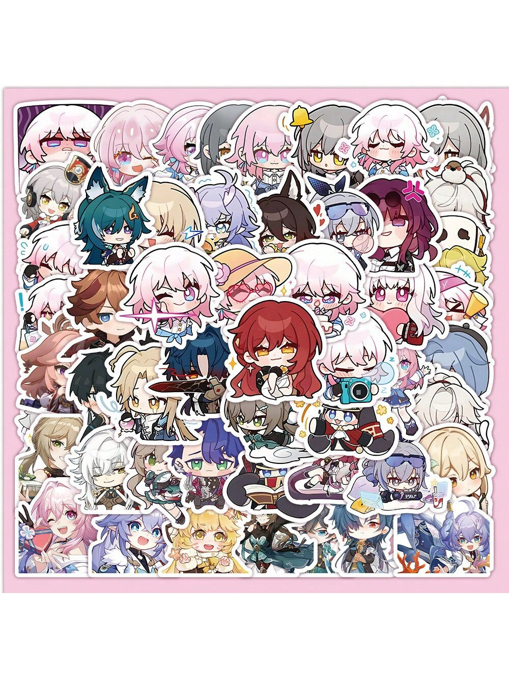 60PCS Cute Q Version Honkai: Star Rail Impact Anime Stickers DIY Motorcycle Travel Luggage Guitar Laptop Waterproof Joke Toy Cartoon Kawaii Sticker