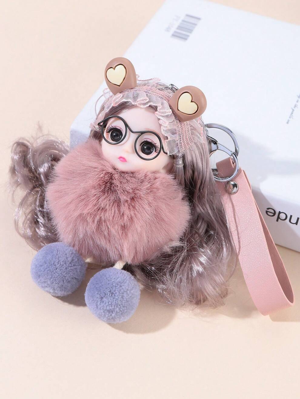 Cute Cartoon Doll Charm Keychain For Back To School