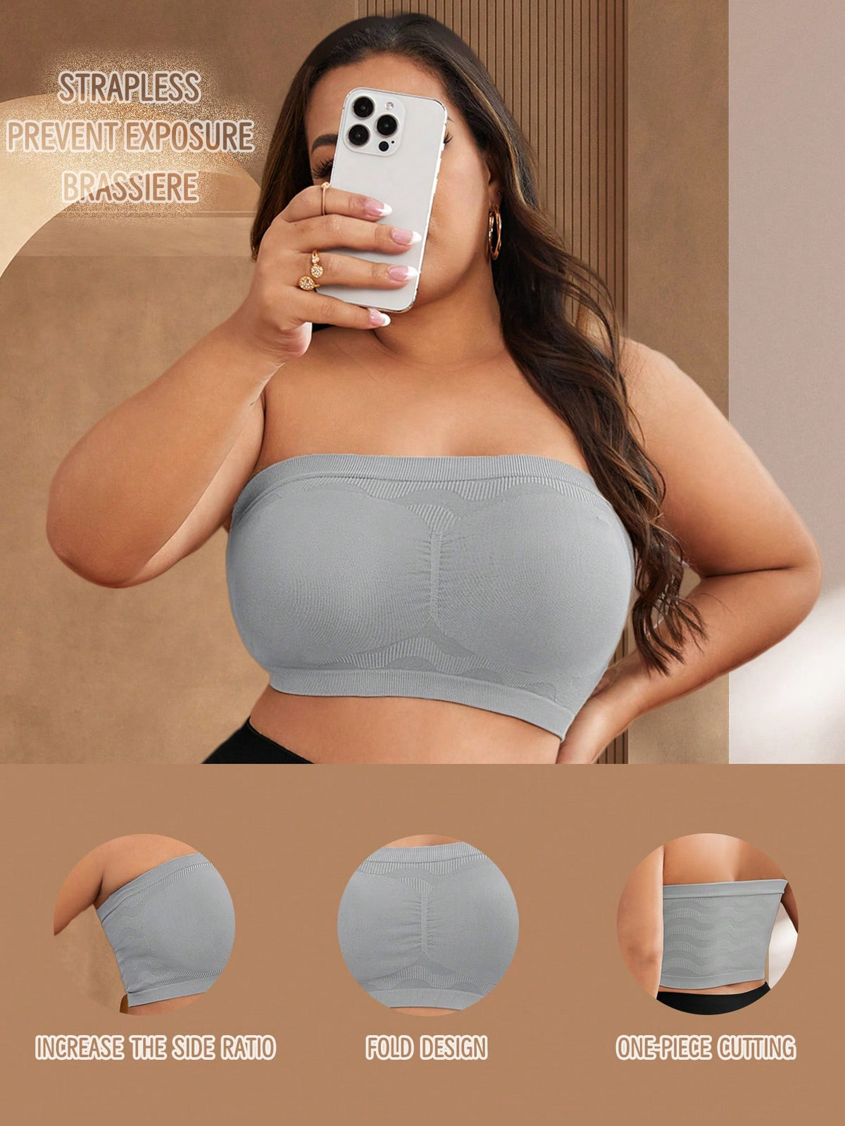 Seamless Plus Size Bandeau Bra (1pc)