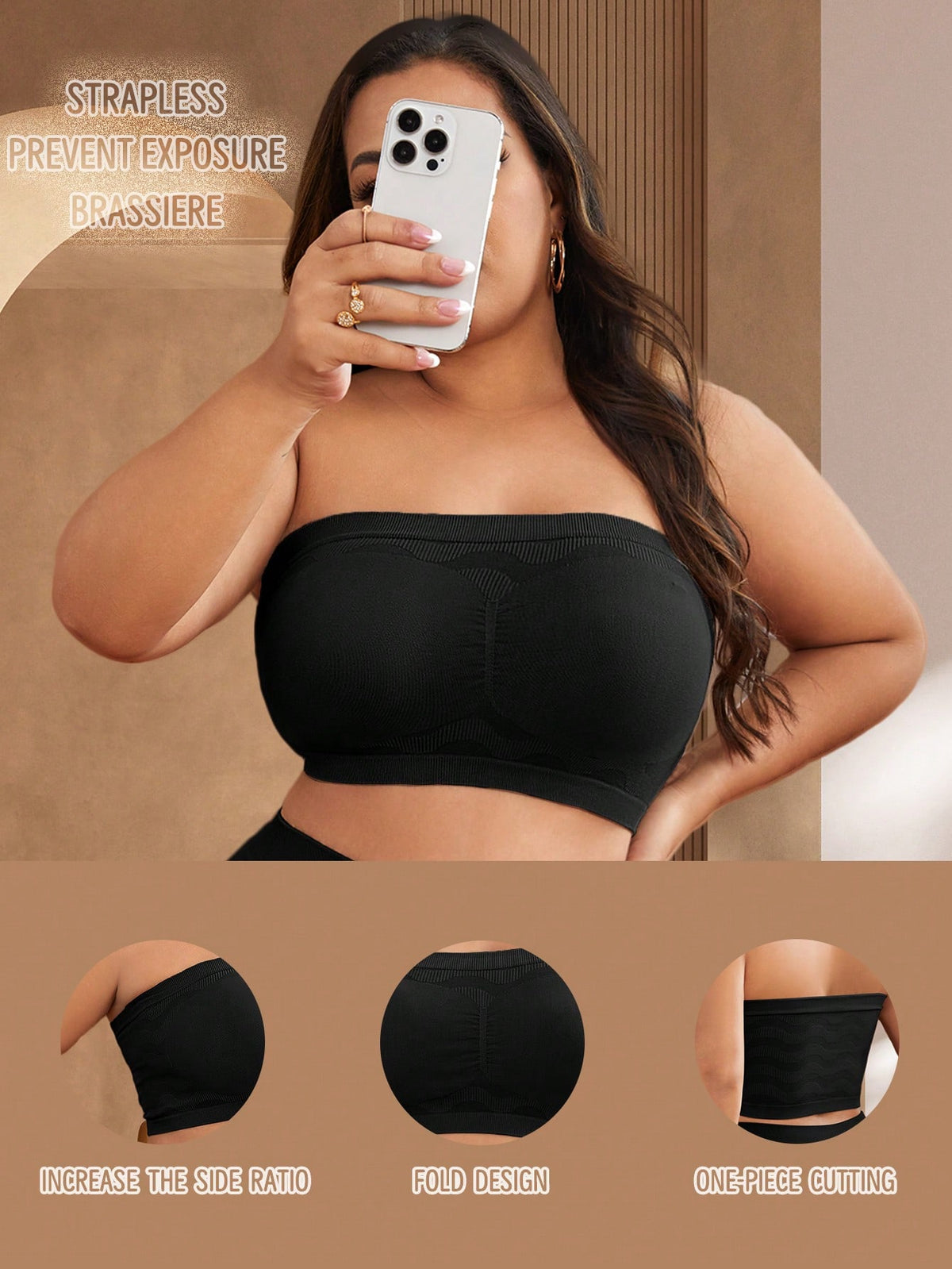 Seamless Plus Size Bandeau Bra (1pc)