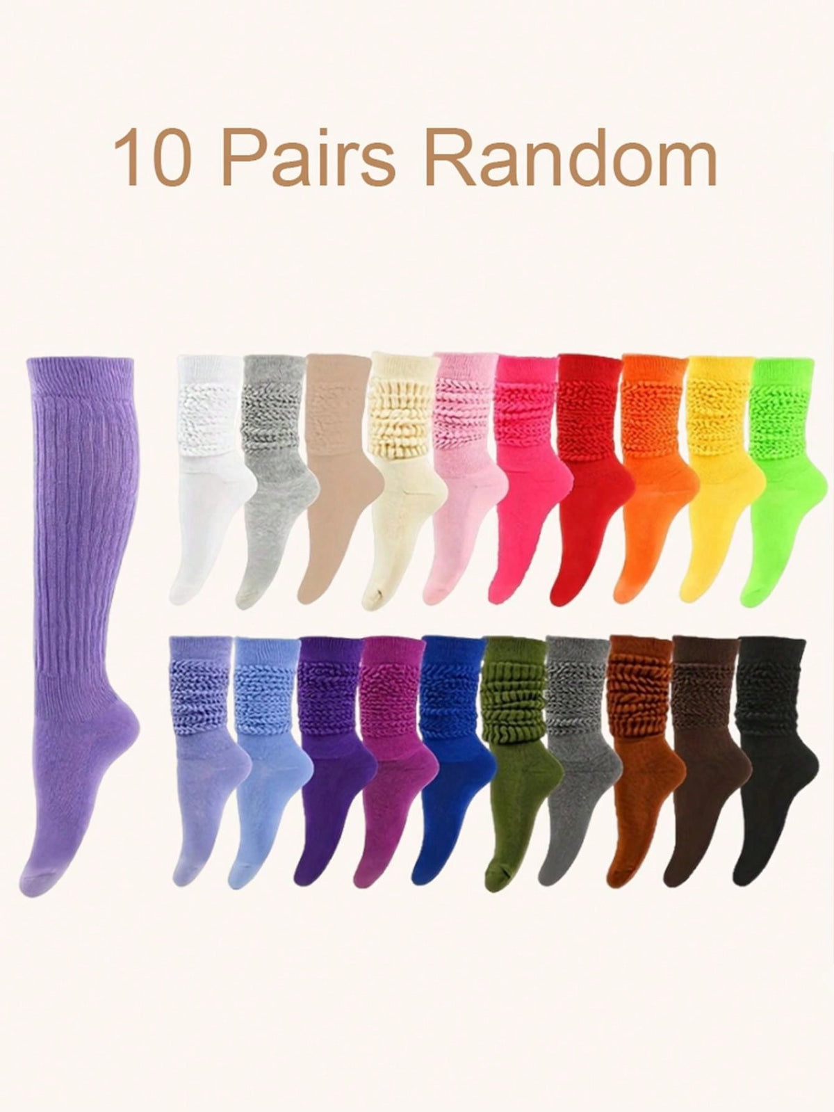 10 Pairs Of Women Thick Warm Knee High Socks, Suitable For All Seasons