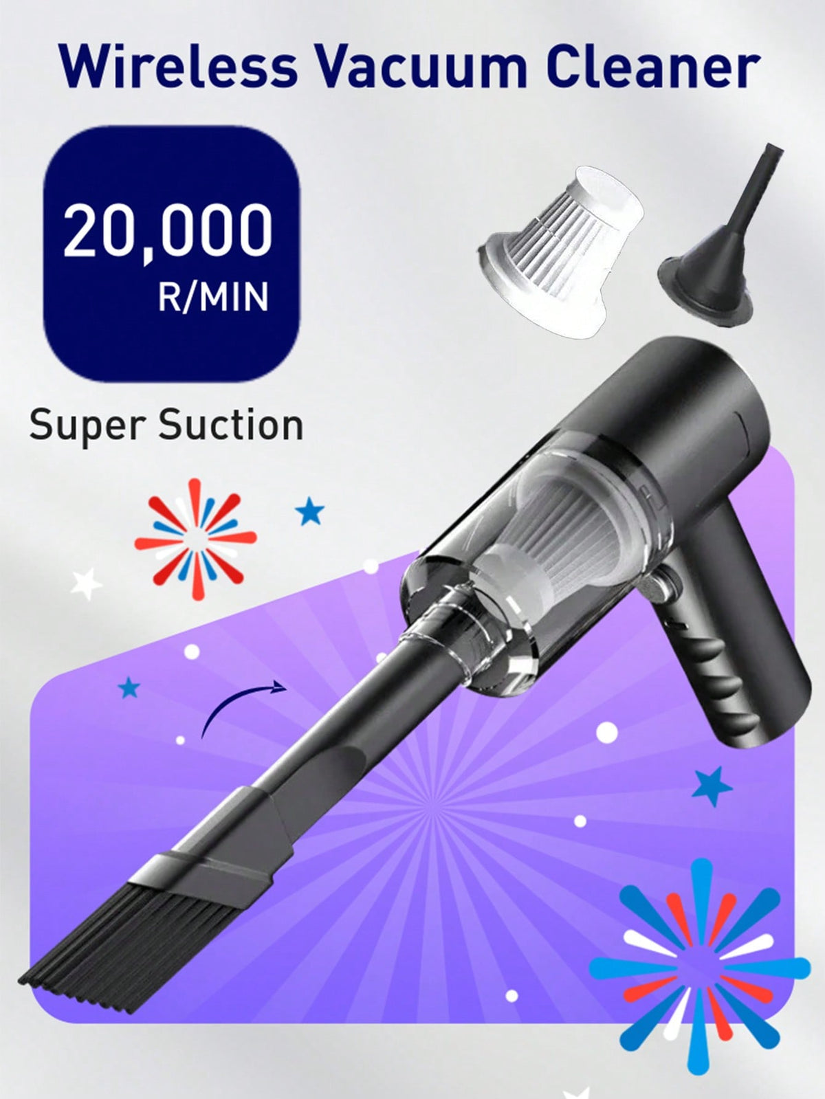 Wireless Car Vacuum Cleaner, Handheld Duster Blower, For Home & Car Use, Mini Vacuum Cleaner With Powerful Suction, Suitable For Home, Computer, Car Interior Cleaning