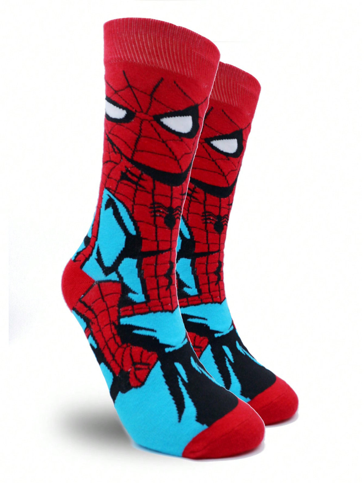 2-Pack Men's Superhero Cartoon Fashionable & Comfortable Mid-Calf Socks, Machine Washable, Suitable For Daily Wear