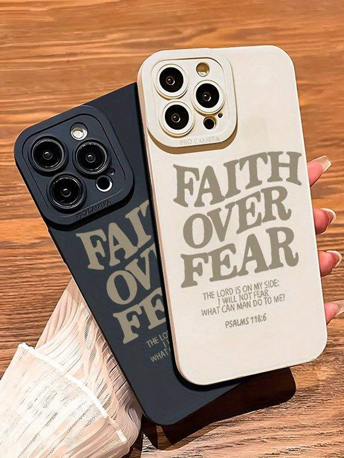 1pc Personality English Slogan Pattern Full Camera Coverage Shockproof White TPU Phone Case Compatible With Iphone