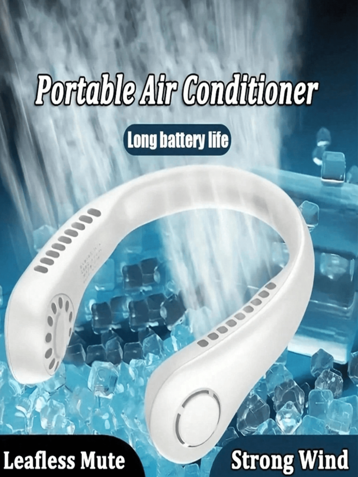 1pc Rechargeable Portable Neck Fan - Bladeless Personal Fan For Outdoor Sports - Hands-Free Cooling Solution  Fan Mini Neck Portable Bladeless Fan Usb Charging Rechargeable Leafless Hanging Fans Air C