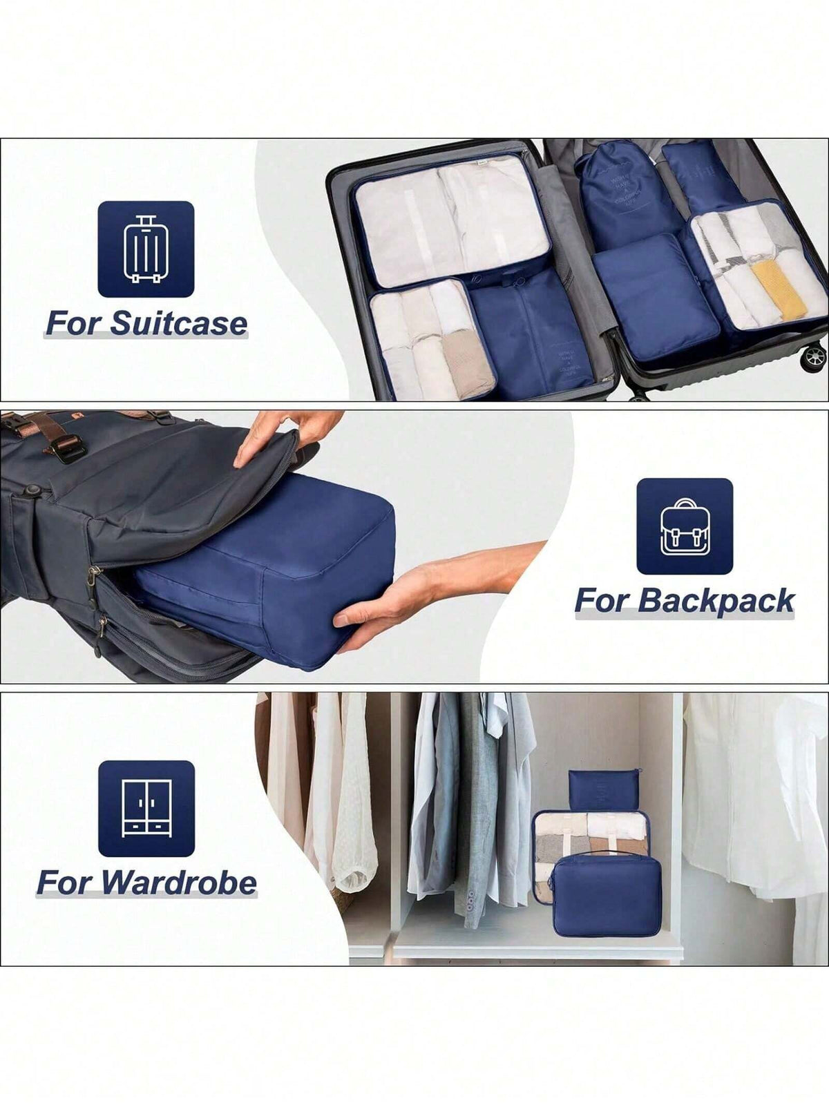 (Navy Blue + Beige) 2 Packs