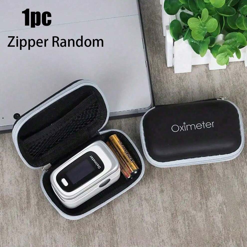 1pc Fingertip Pulse Oximeter Protective Case, Oximeter Handbag, Travel Carrying Case, Suitable For Blood Oxygen Saturation Monitor (Black)