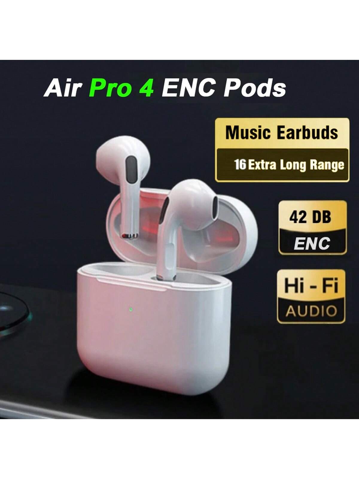 New Generation TWS Pro4 Small Mini True Wireless Bluetooth Headphones Fashionable And Simple HiFi Audio Long-Lasting Half-In-Ear Wireless Earbuds