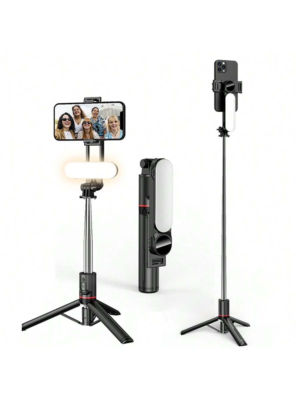 Stable Selfie Stick Tripod With Fill Light, 44 Inch Extendable Selfie Stick With Wireless Remote And Tripod Stand 360 Rotation For IPhone 15/14/13/12/11 Pro/XS Max/XS/XR/X/8/7, Samsung And Smartphone