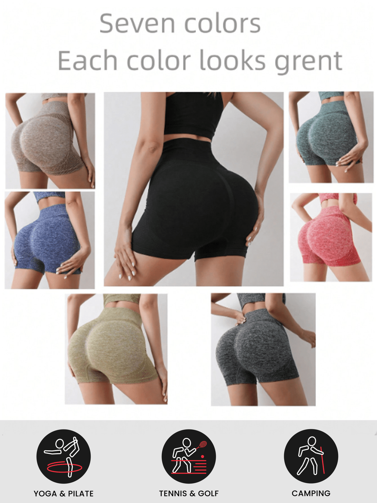 Sports Outdoor 1pc Women's Sporty High Waist Yoga Shorts, Tummy Control & Butt Lifting, Close-Fitting And Anti-Light, Quick-Drying